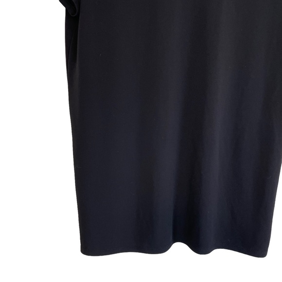 Express Gold Zipper Shoulder Stretchy Career Blouse Black Size Medium Spandex M - Picture 11 of 13